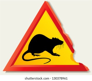 Road sign with rat