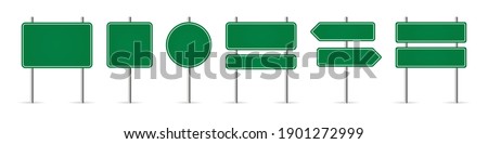Road sign in realistic style isolated on white background. Set danger blank warning empty signs. Mock up traffic template. Realistic vector illustration.  Сток-фото © 