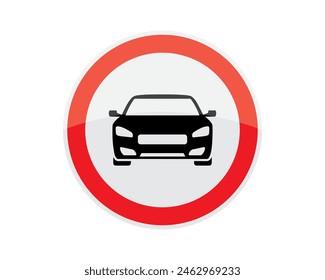 Señal de carretera círculo rojo con Ilustración vectorial de Clipart de coche. Coche, carretera, rojo, círculo, tráfico, pictograma, icono, calle, permitido, advertencia, seguridad. Se puede utilizar para infografía, Anuncio, póster, Diseño web. 