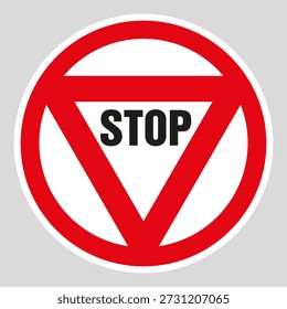 Señalización vial para regular la prioridad de tráfico y advertir a los conductores. Ceder. EPS 10.