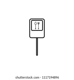 road sign restaurant icon. Element of traffic signs icon for mobile concept and web apps. Thin line road sign restaurant icon can be used for web and mobile on white background
