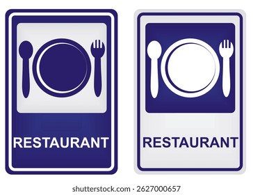 Road sign restaurant. vector illustration