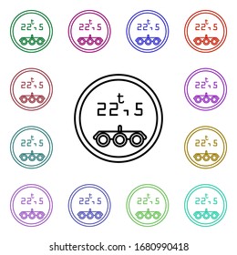 Icono de señalización de carretera 22.5 Toneladas de estilo multicolor. Línea delgada simple, contorno vectorial de iconos de señalización de carretera para ui y ux, sitio web o aplicación móvil