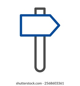 Road sign with right arrow. Concept of direction, guidance, and choice.