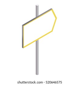 Road sign to right icon. Isometric 3d illustration of road sign to right vector icon for web