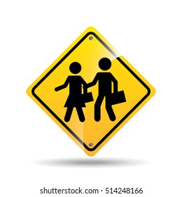 road sign school zone icon vector illustration eps 10