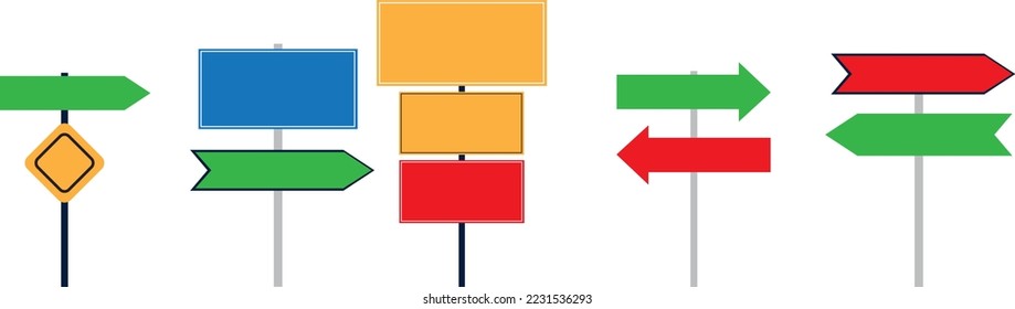 road sign set blank template