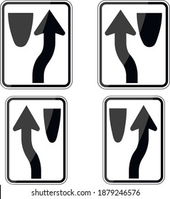 Road sign set. Hand-drawn traffic sign icon in the United States. Isolated on white background. Vector illustration. Eps 10.