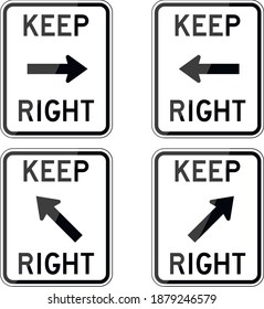 Road sign set. Hand-drawn traffic sign icon in the United States. Isolated on white background. Vector illustration. Eps 10.