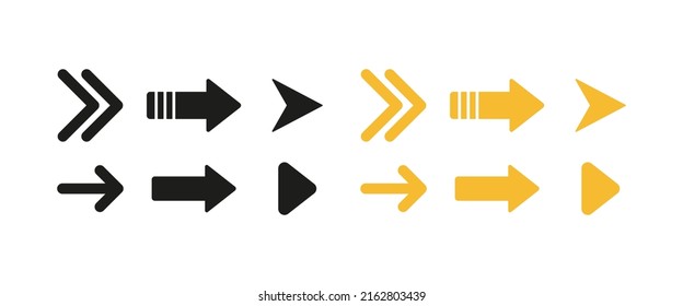 Road sign set icon. Signposts for directions on the road. Arrows, pointer. Arrows of various sizes and shapes. Traffic rules concept. Vector line icon for Business and Advertising