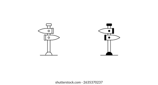 road sign set icon with white background vector stock illustration