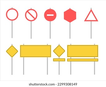 road sign set - road sign symbol - blank road sign