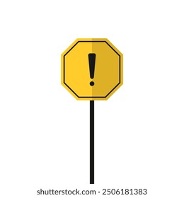 Road sign shape with exclamation mark 