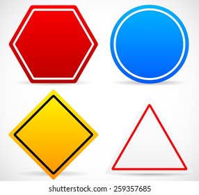 Blank Road Signs Set On White Stock Vector (Royalty Free) 207202618 ...