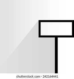 road sign, signage on white background, flat and shadow theme