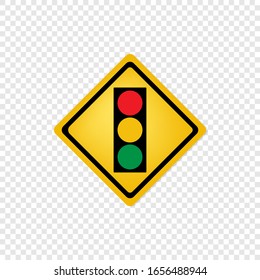 Road sign signal ahead icon