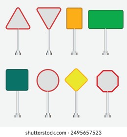 Road sign. Road signs set. Road symbol vector