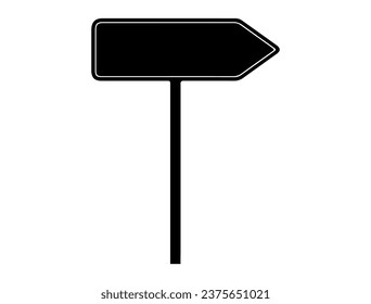 Road sign silhouette vector art white background