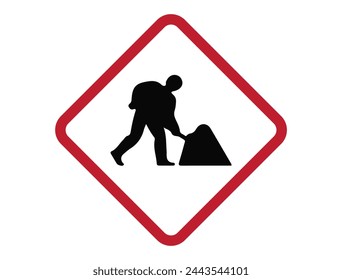 Road sign silhouette vector art white background