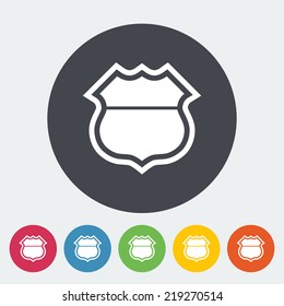 Road sign. Single flat icon on the circle. Vector illustration.