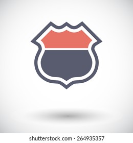 Road sign. Single flat icon on white background. Vector illustration.