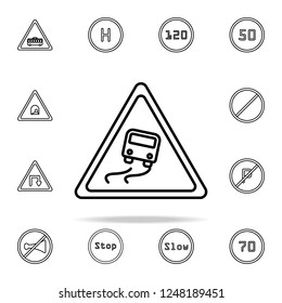 road sign slippery road icon. road sign icons universal set for web and mobile