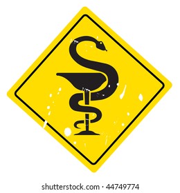 road sign with the snake