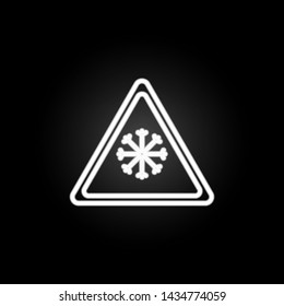 road sign snowflake neon icon. Elements of road sign set. Simple icon for websites, web design, mobile app, info graphics