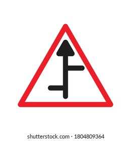 road sign staggered intersection icon design