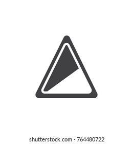 Road Sign Steep Slope Icon Vector, Filled Flat Sign, Solid Pictogram Isolated On White. Symbol, Logo Illustration.