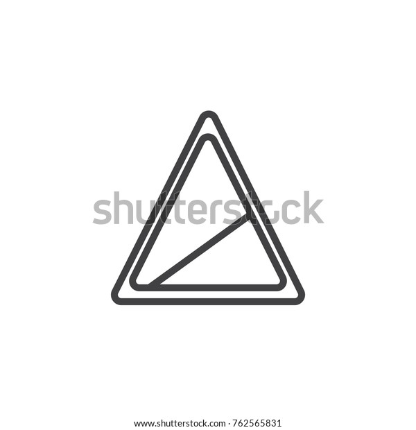 Road sign steep slope line icon, outline vector\
sign, linear style pictogram isolated on white. Symbol, logo\
illustration. Editable\
stroke