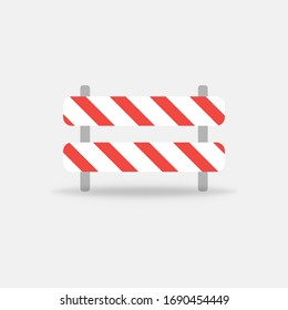 Road Sign. Stop Or Closed Warning Alert. End Of Road Or Building Is In Progress. No Way, Do Not Enter Icon. Vector EPS 10.