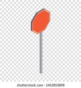 Road sign stop icon. Isometric 3d illustration of road sign stop vector icon for web