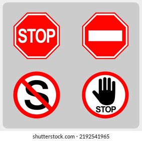 road sign, stop icon in vector illustration