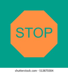 Road sign - stop .Vector.