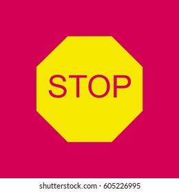 Road sign - stop .Vector.