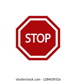 road sign stop. vector icon