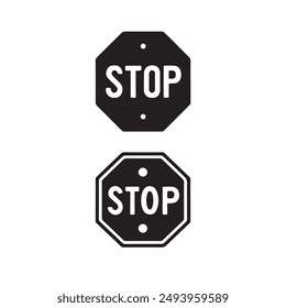 road sign stop vector illustration 
