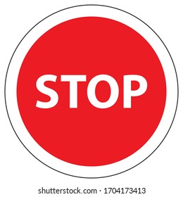 Road sign "Stop". Warning sign.