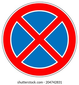 Road sign stopping on white background. Vector illustration.