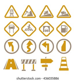 road sign, symbol road icon set