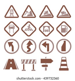 road sign, symbol road icon set