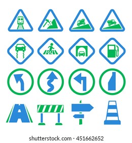 road sign, symbol road icon set