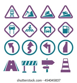 road sign, symbol road icon set