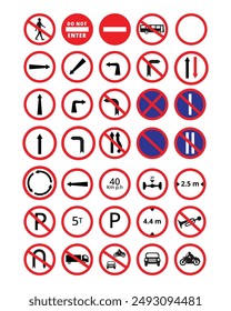 Road sign and symbols stock vector