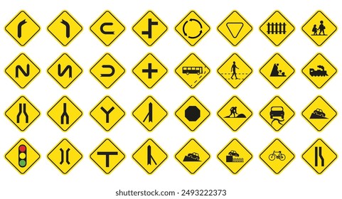 Road sign and symbols stock vector