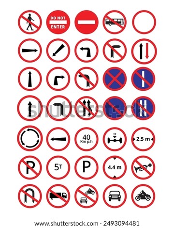 Road sign and symbols stock vector