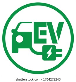 Plantilla de señalización de la carretera de la estación de carga de vehículos eléctricos. ilustración vectorial. diseño plano, símbolo circular en forma de carretera.