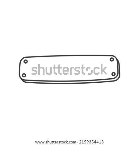 Road sign, template of metal board with spare place for text isolated road guide outline icon. Vector metal roadsign, indication post pole, location signboard doodle style border, blank billboard