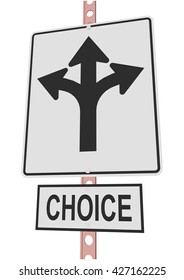 road sign and a sign with the text "CHOICE"